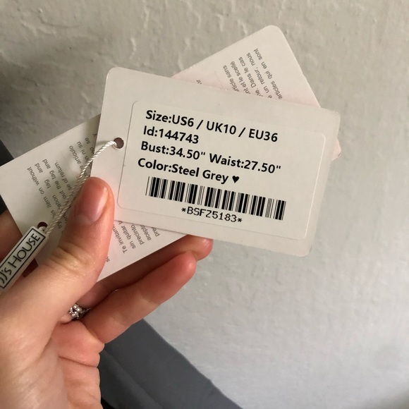 JJ House Steel Grey Bridesmaids Dress - Picture 3 of 3